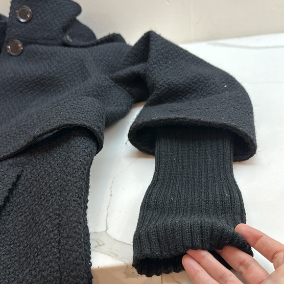 Preloved Esprit Black Coat with Pockets and Hoodie - Picture 10 of 12